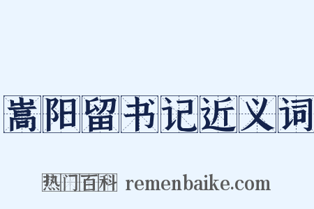 嵩阳留书记近义词是什么意思的图片